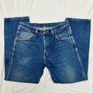 Vintage Rustler Straight Leg High Waisted Denim Blue Jeans